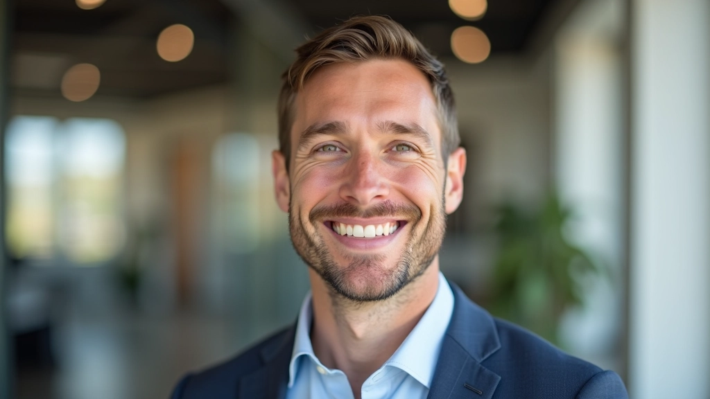 Portrait professionnel d'un homme spécialiste du cashback et économies